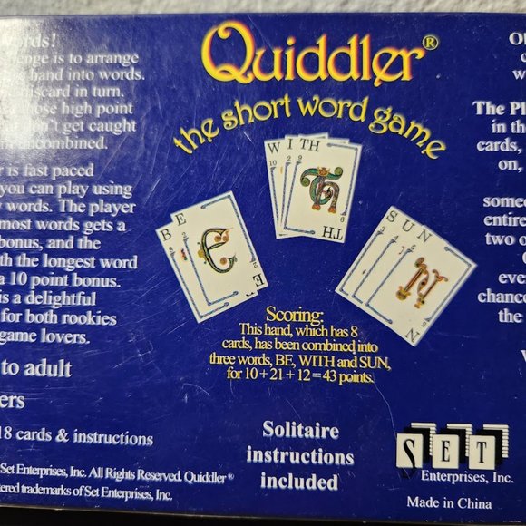 Quiddler Card Game Make Short Words With Cards to Win Family Game Night Perfect - Picture 4 of 6